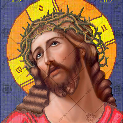 фото: схема для вышивки бисером Иисус в терновом венце