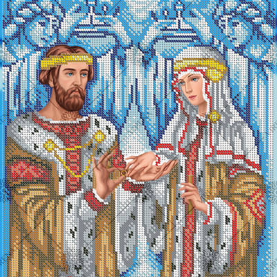 фото: схема для вышивки бисером Святые Пётр и Феврония (Покровителя супругов)