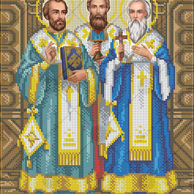 фото: схема для вышивки бисером Три Святителя, Св. Василий Великий, Св. Иоанн Златоуст, Св. Григорий Богослов