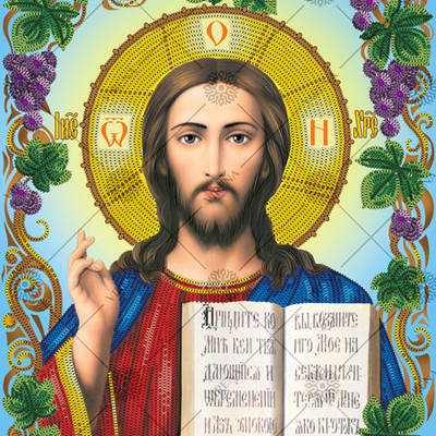 фото: схема для вышивки бисером икона Иисус Христос