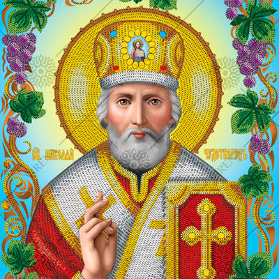 фото: схема для вышивки бисером икона Святой Николай Чудотворец