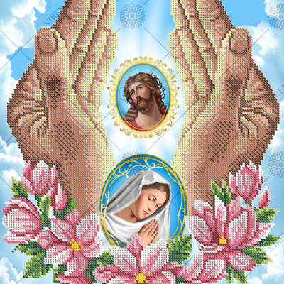 фото: схема для вышивки бисером икона Молитва Марии