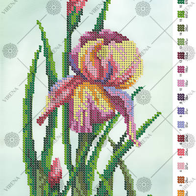 фото: картина, вышитая бисером, Цветок фото: картина, вышитая бисером, Цветок