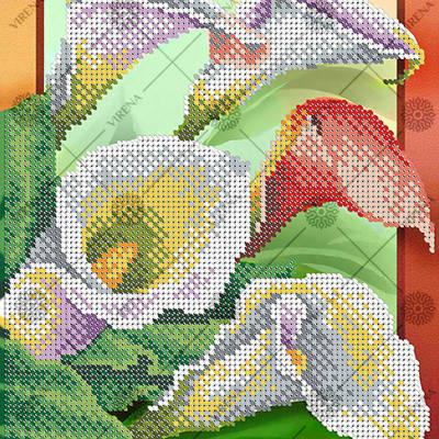 фото: картина, вышитая бисером, Каллы