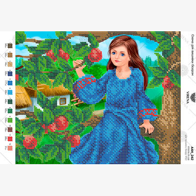 фото: картина, вышитая бисером, Девочка