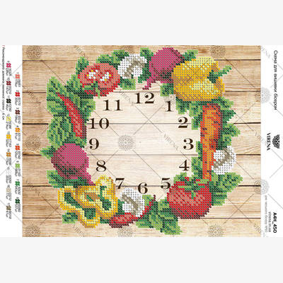 фото: схема для вышивки бисером Часы Овощи