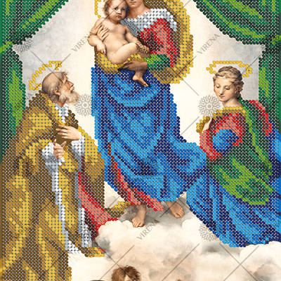 изображение: схема для вышивки бисером Картина по мотивам художника Рафаэля Санти Сикстинская Мадонна