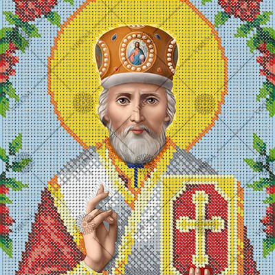 изображение: икона для вышивки бисером Св. Николай Чудотворец