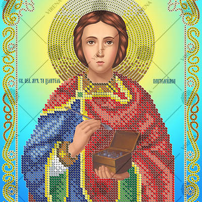 изображение: икона для вышивки бисером Св. Пантелеймон