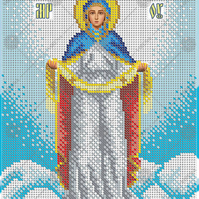 изображение: икона для вышивки бисером Покров Богородицы