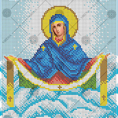 изображение: икона для вышивки бисером Покров Богородицы