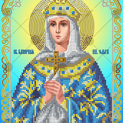 изображение: схема для вышивки бисером икона Св. Равноапостольная Княгиня Ольга