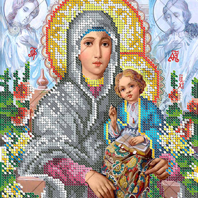 изображение: схема для вышивки бисером по мотивам иконы А. Охапкина Богородица с младенцем Иисусом изображение: схема для вышивки бисером по мотивам иконы А. Охапкина Богородица с младенцем Иисусом