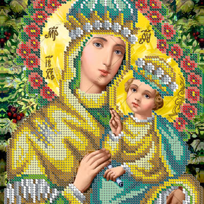 изображение: схема для вышивки бисером по мотивам иконы А. Охапкина Богородица с маленьким Иисусом изображение: схема для вышивки бисером по мотивам иконы А. Охапкина Богородица с маленьким Иисусом