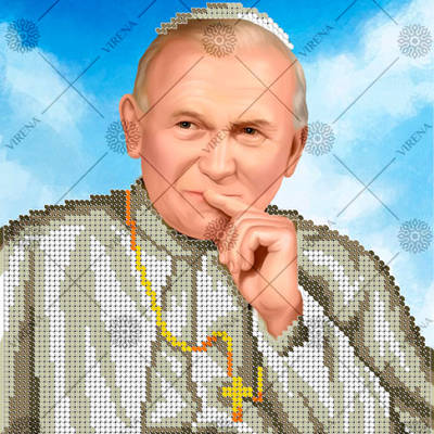 изображение: схема для вышивки бисером Святой Иоанн Павел ІІ папа римский