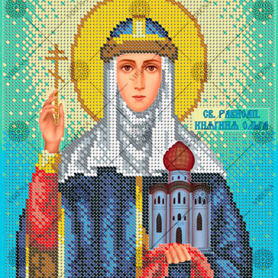 изображение: схема для вышивки бисером икона Св. Равноапостольная Княгиня Ольга
