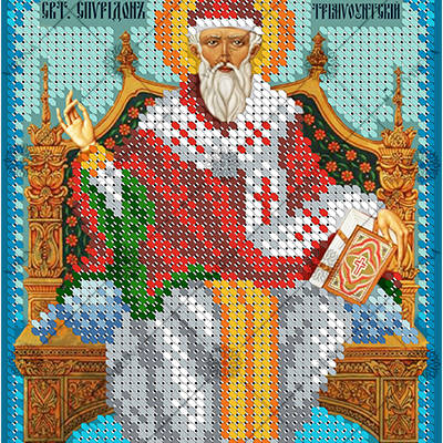 изображение: икона для вышивки бисером Св. Спиридон Тримифунтский