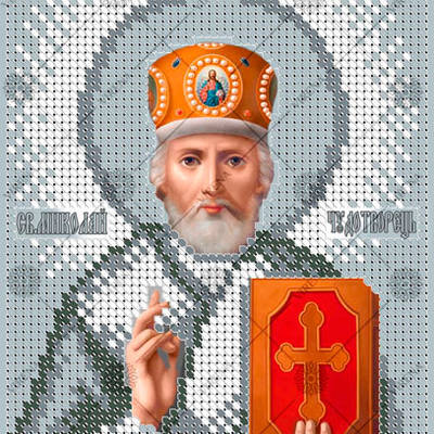 изображение: икона для вышивки бисером Святой Николай Чудотворец