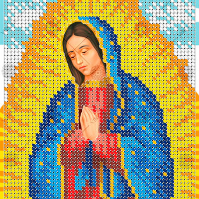 изображение: икона для вышивки бисером Дева Мария Гваделупская
