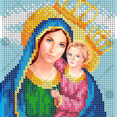 изображение: икона для вышивки бисером Мария с Иисусом