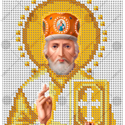 изображение: икона для вышивки бисером Св. Николай Чудотворец