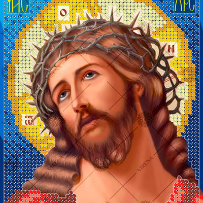 изображение: икона для вышивки бисером Иисус в Терновом Венце