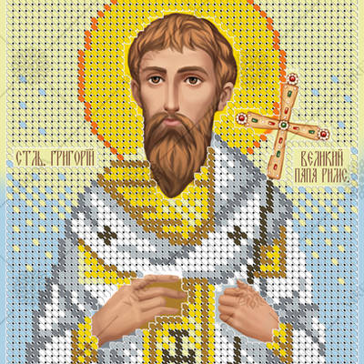 изображение: икона для вышивки бисером Святитель Григорий Великий папа Римский