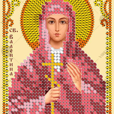 изображение: икона, вышитая бисером, Св. Муч. Валентина