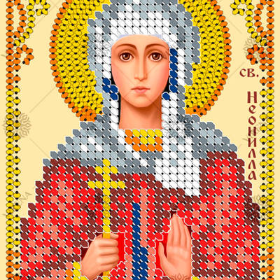 изображение: икона, вышитая бисером, Св. Мца. Неонила