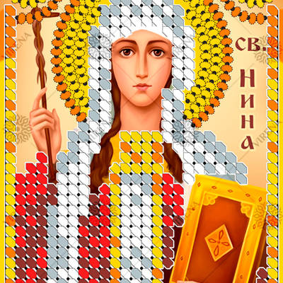 изображение: икона, вышитая бисером, Св. Мученица Нина