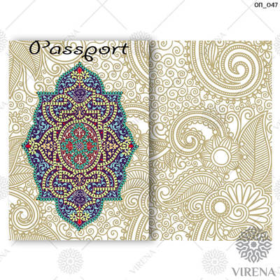 фото: сшитая обложка на паспорт с вышивкой бисером