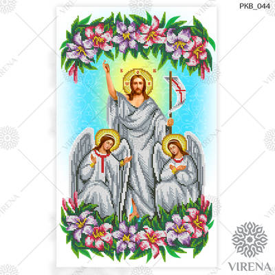 фото: рушник пасхальный для вышивания бисером, Иисус и Ангелы