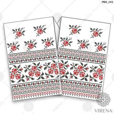 фото: рушник свадебный для вышивания бисером, Красно-чёрный орнамент