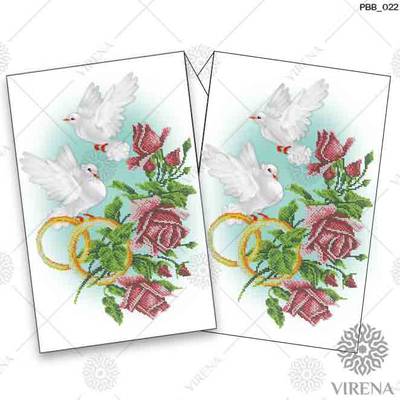 фото: рушник свадебный для вышивания бисером, Голуби и розы