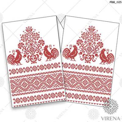 фото: рушник свадебный для вышивания бисером, Красный орнамент