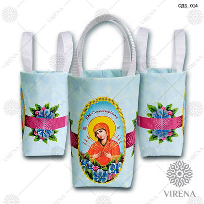 фото: сшитая сумка для банки с вышивкой бисером