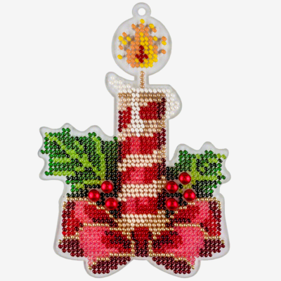 фото: ёлочное украшение, вышитое бисером на пластиковой канве фото: ёлочное украшение, вышитое бисером на пластиковой канве