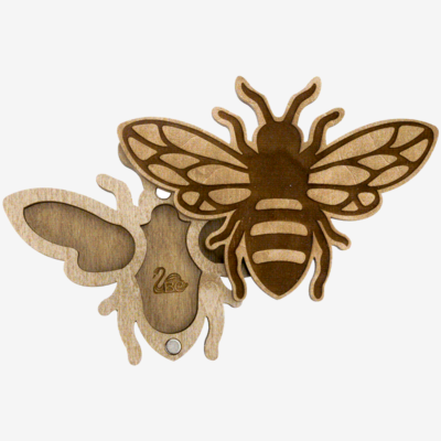 фото: деревянный органайзер для бисера с крышкой, Пчела