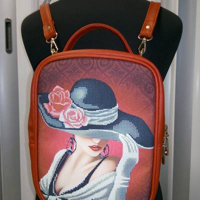 Пошитый рюкзак для вышивки бисером М1 С7 красный