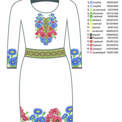 Заготовка для вышивки бисером платья