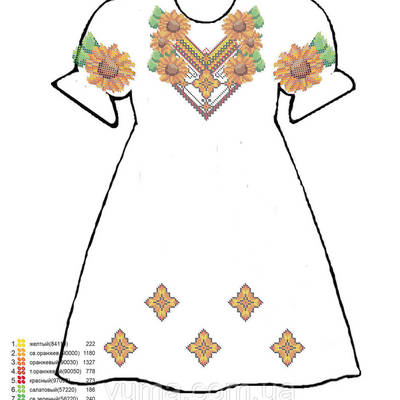 Заготовка детского платья для вышивки бисером