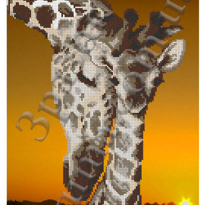 Схема для вышивки бисером Жирафы
