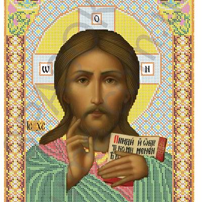 Схема для вышивки бисером Икона Иисус Вседержитель
