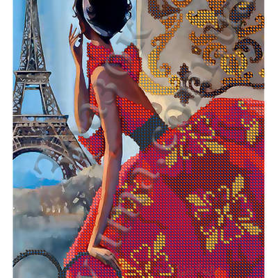 Схема для вышивки бисером Окно в Париж