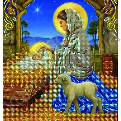 Схема для вышивки бисером иконы Мария с Младенцем