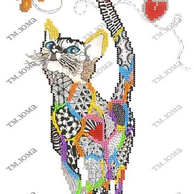 фото: картина для вышивки бисером Чудо кот
