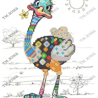 фото: картина для вышивки бисером Чудо страус