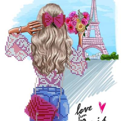 фото: схема для вышивки бисером Любовь из Парижа
