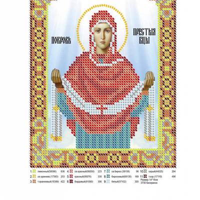 Схема для вышивки бисером иконы Покров Пресвятой Богородицы