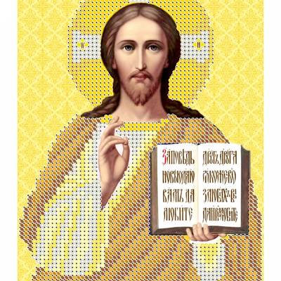 Схема для вышивки бисером иконы Иисус